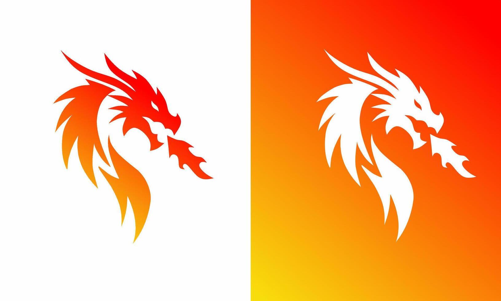 tribal art dragon logo design vector