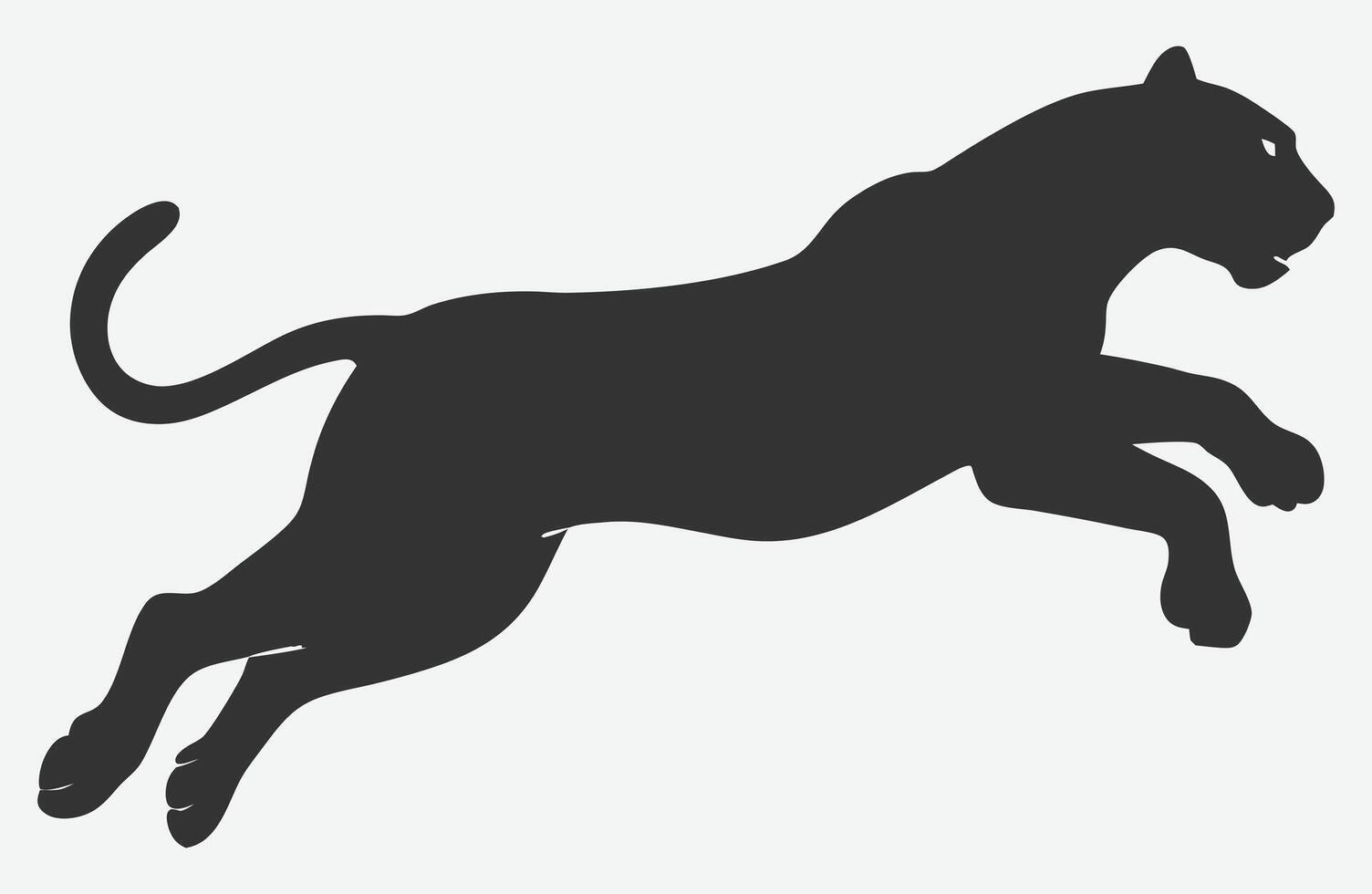 Dynamic Leopard Jumping Silhouette Illustration vector