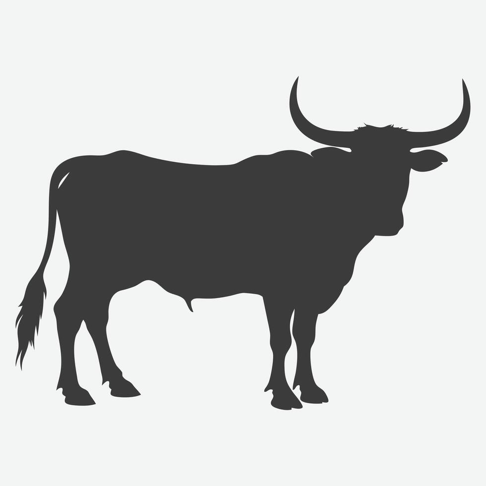 Oscar Ox Standing Silhouette vector