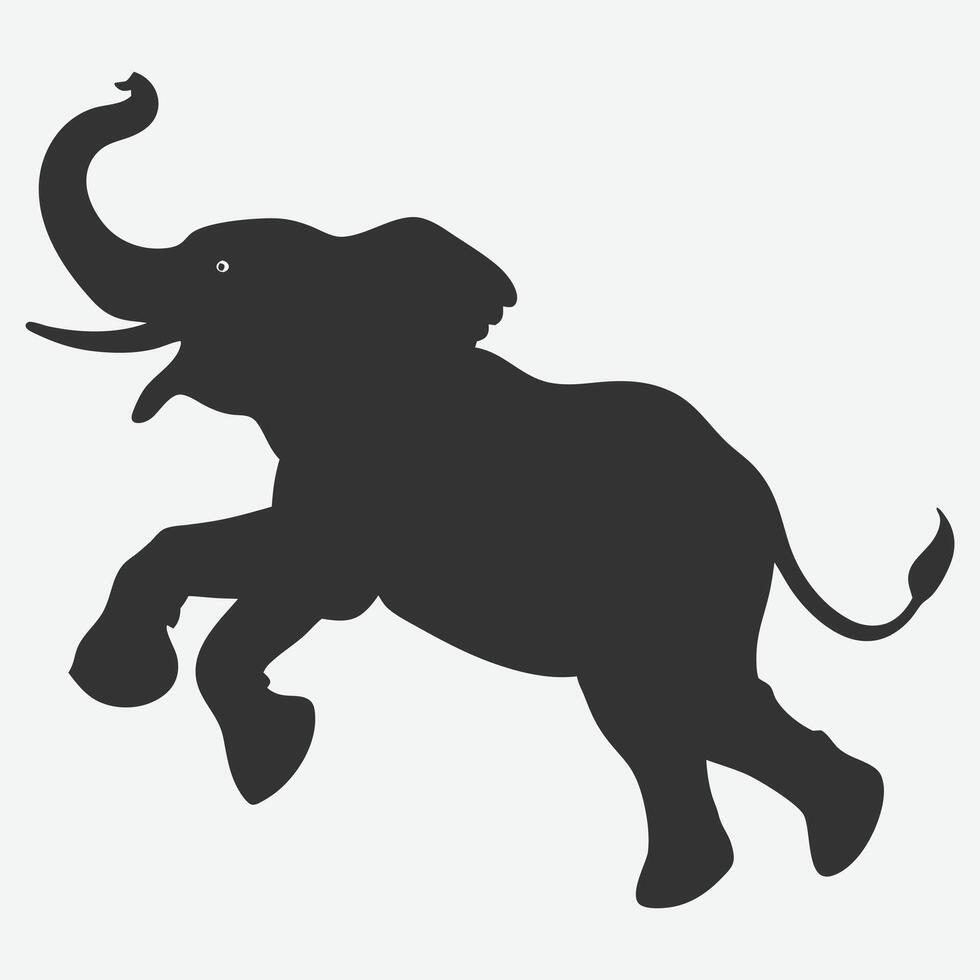 Majestic Elephant Silhouette , Bold Wildlife Design in Stunning Simplicity vector