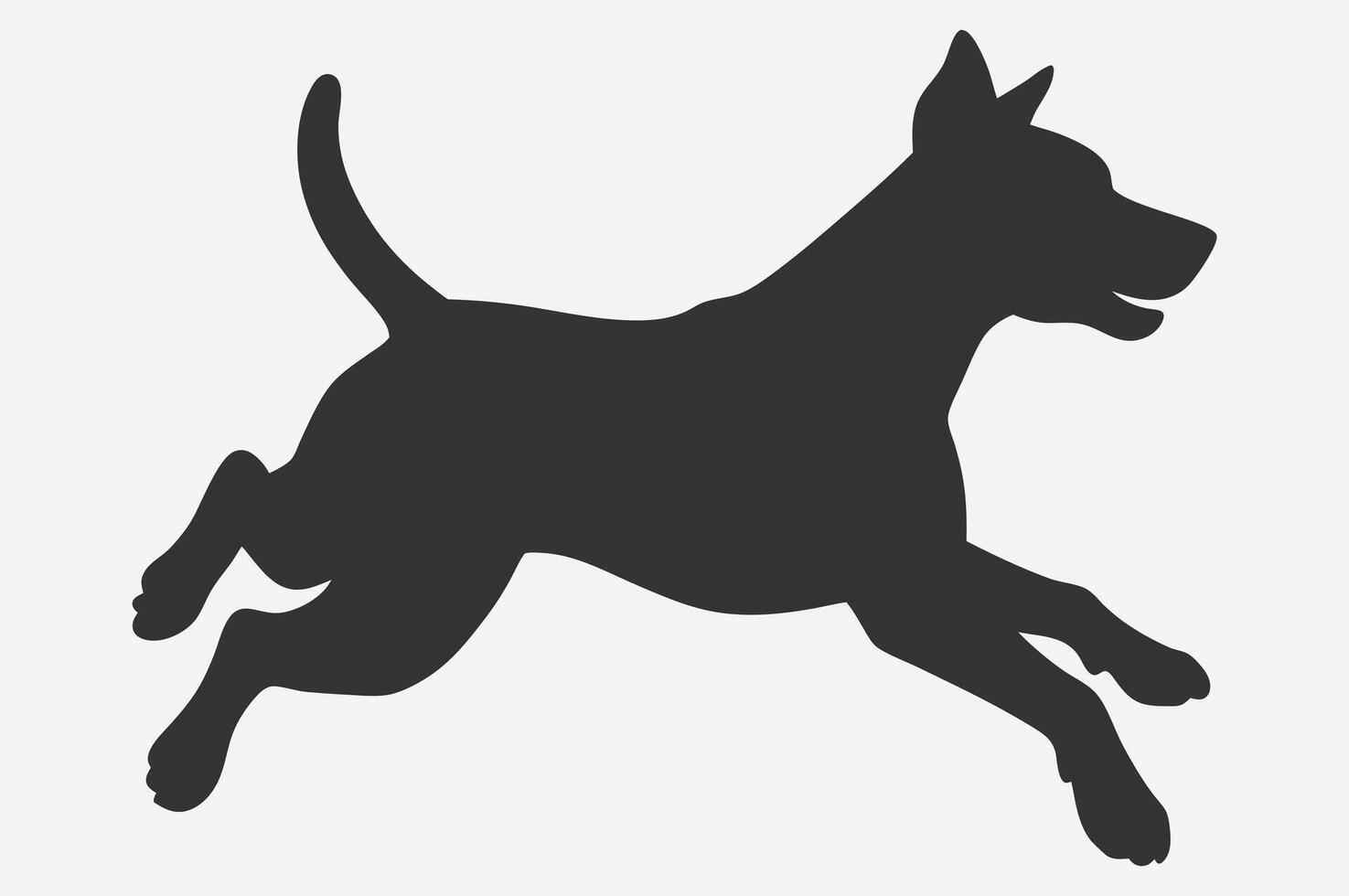 Dynamic Dog Jumping Silhouette Illustration vector