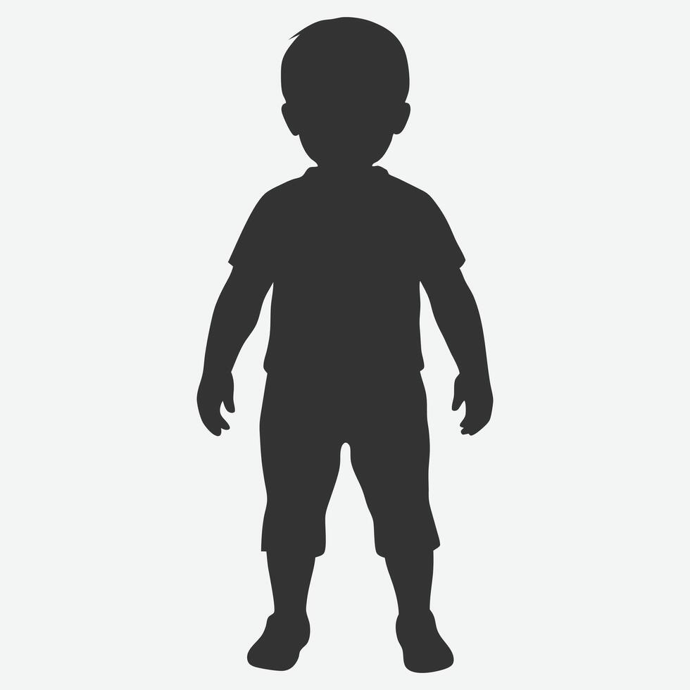 Dynamic Boy Body Silhouette Design vector