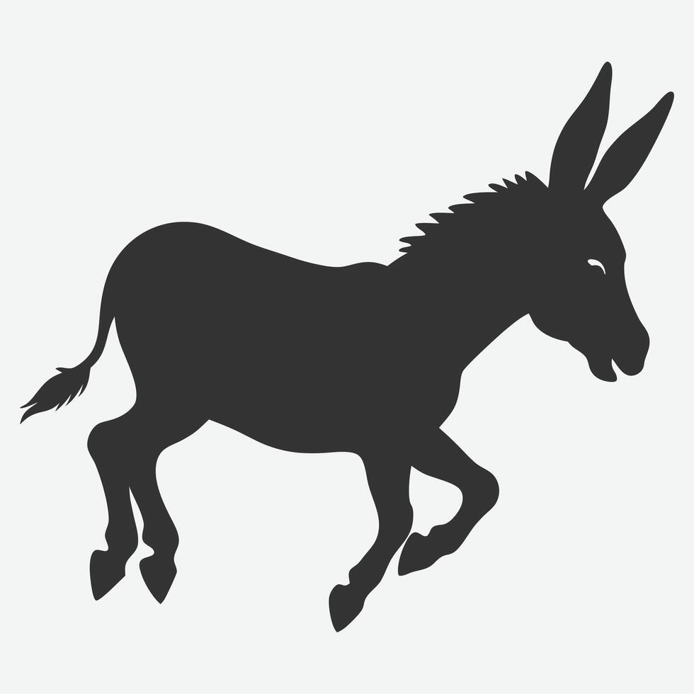 Dynamic Donkey Jumping Silhouette Illustration vector