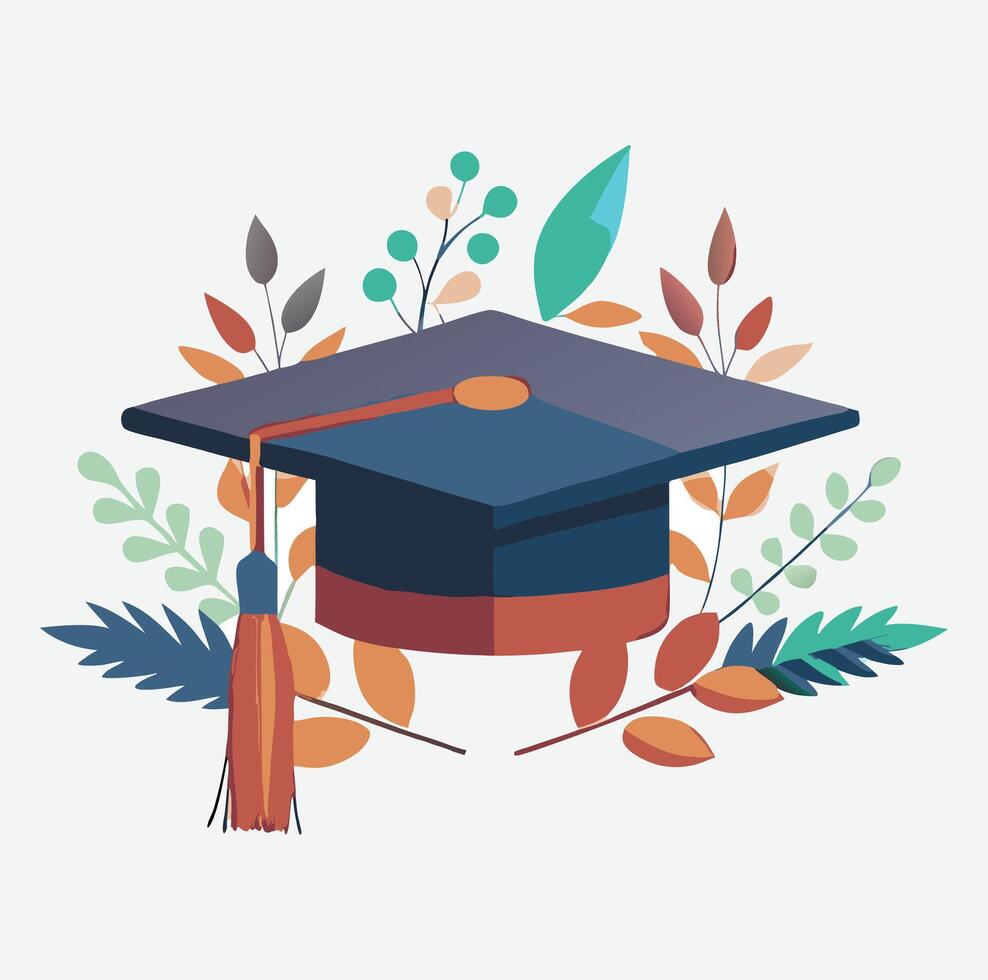 Vibrant Graduation Cap Silhouette vector