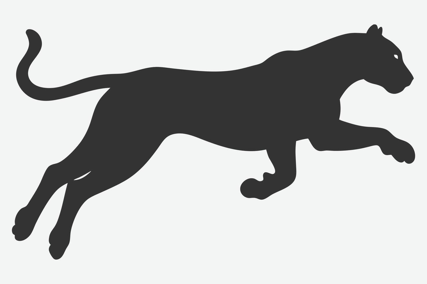 Dynamic Cheetah Jumping Silhouette vector