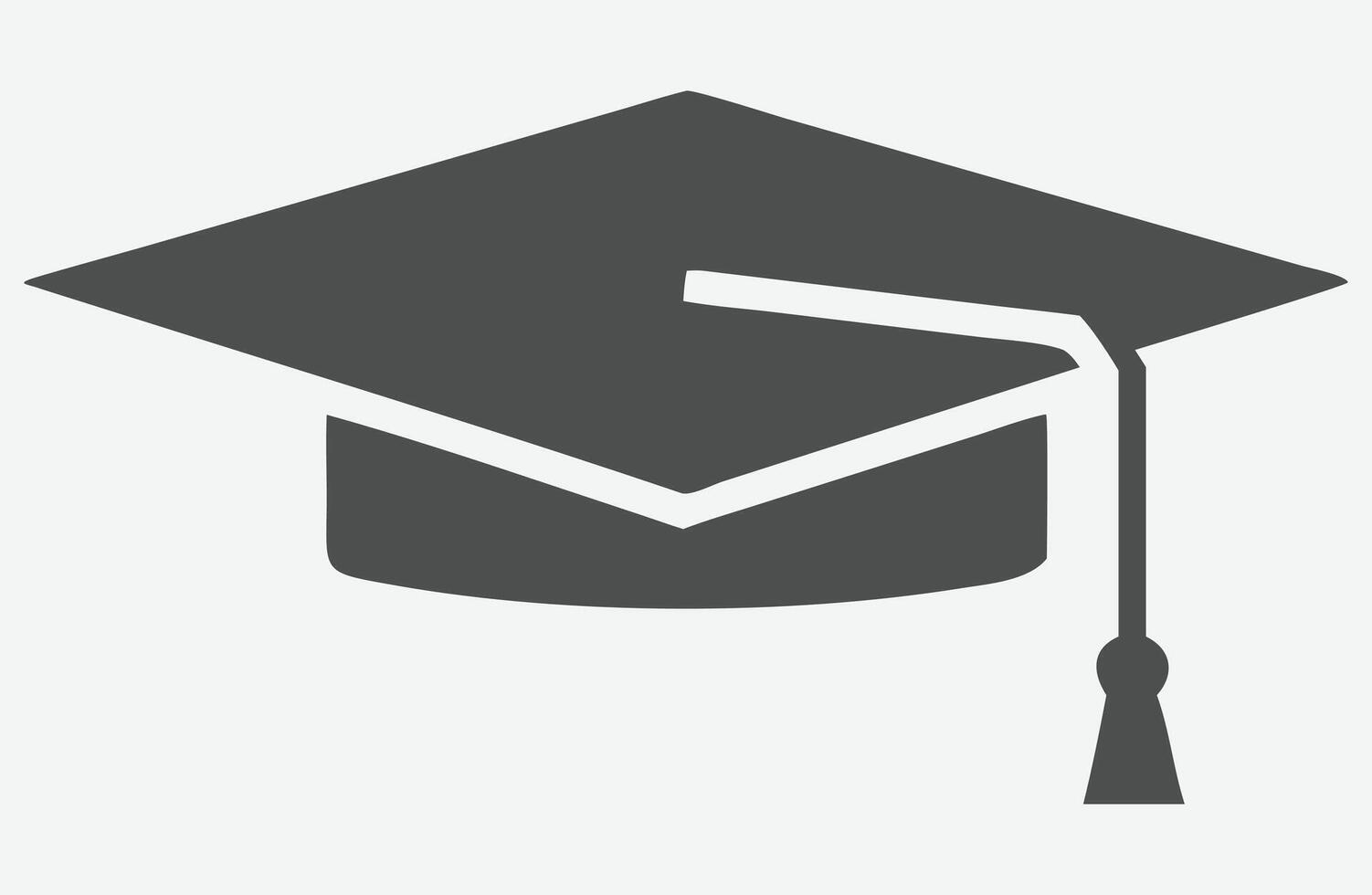 Sleek Black Graduation Hat Silhouette for Academic Achievements vector