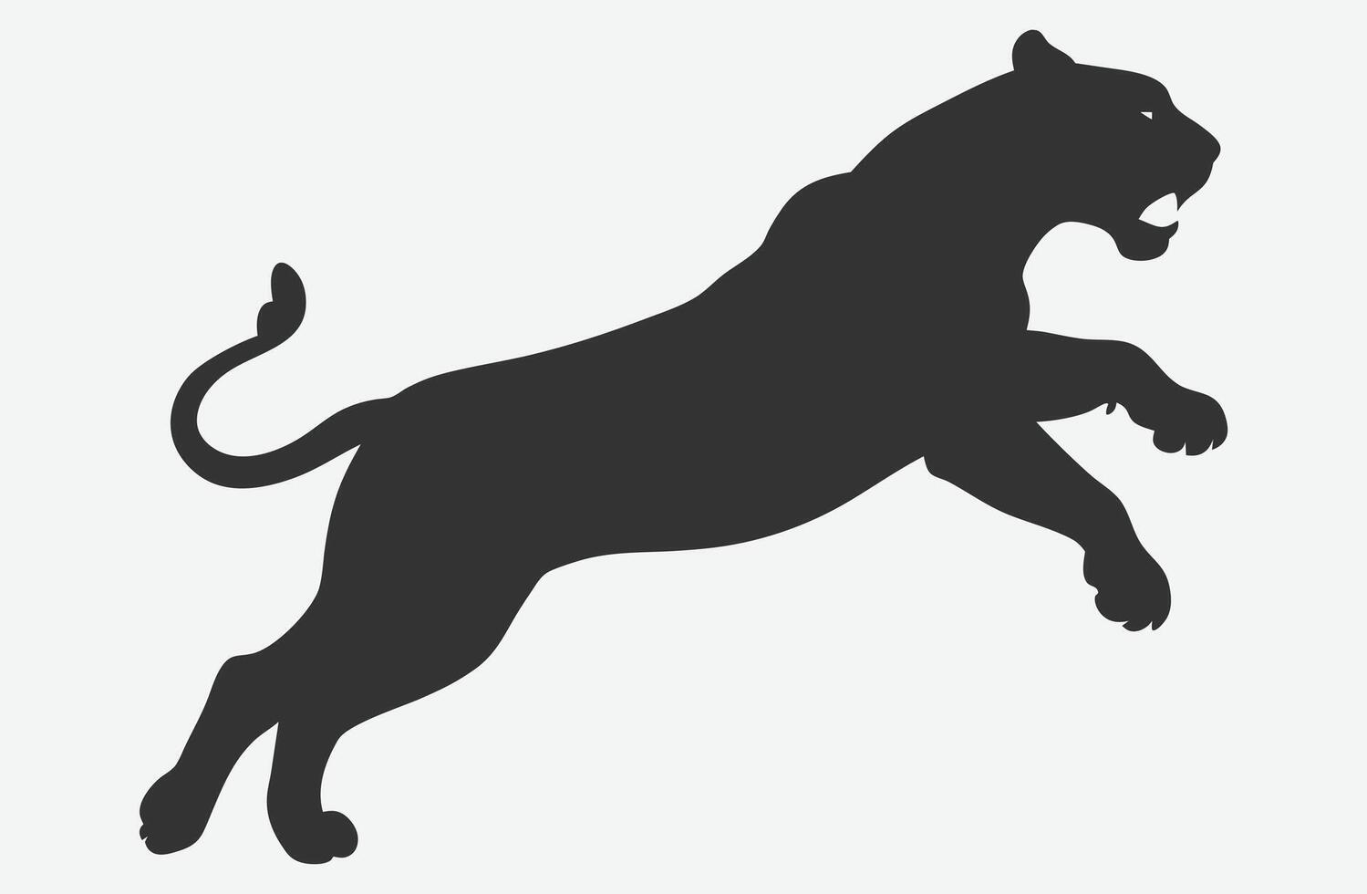 Majestic Tiger Jumping Silhouette Dynamic Illustration vector