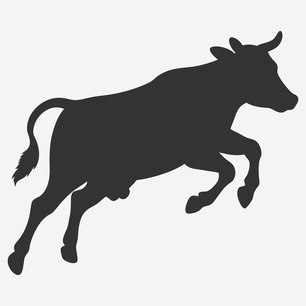 Cow Jumping Silhouette vector