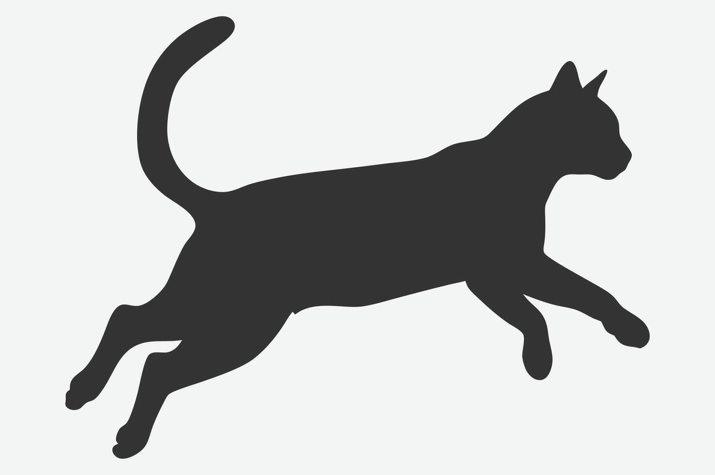 Cat Jumping Silhouette vector