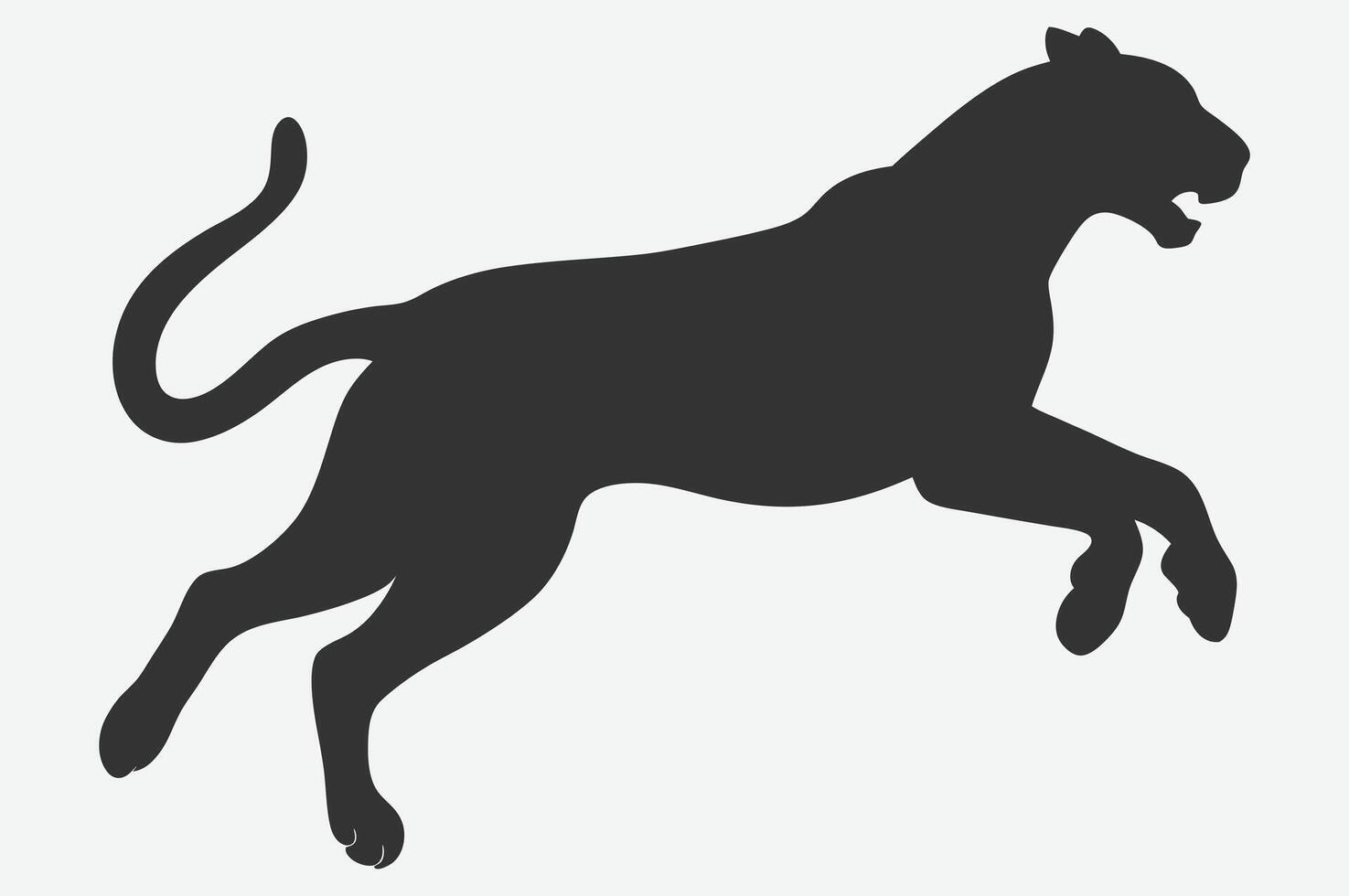 Dynamic Cheetah Jumping Silhouette vector
