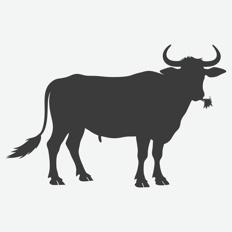 Oscar Ox Eating Silhouette vector