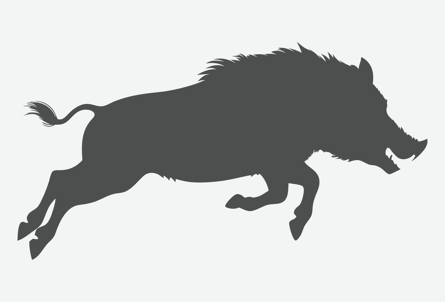 Boar Jumping Silhouette vector