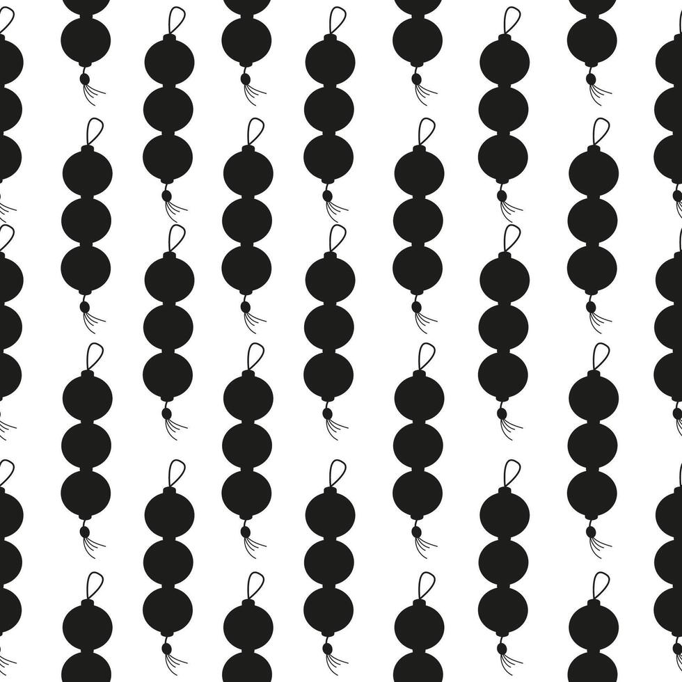 Seamless silhouette pattern chinese lantern vector