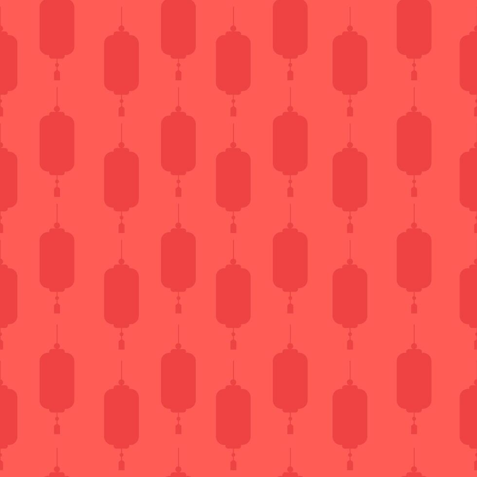 Seamless red silhouette pattern chinese lanterns vector