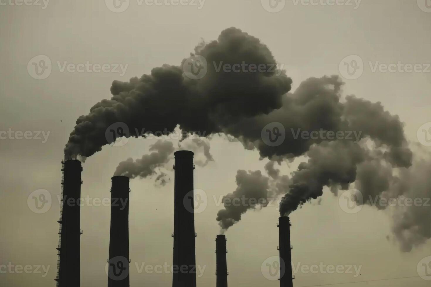 Factory fumes dangerous carbon emissions pollution environmental risk eco activism global warming co2 dark smog air contamination energy sector steam smoke industrial climate change photo