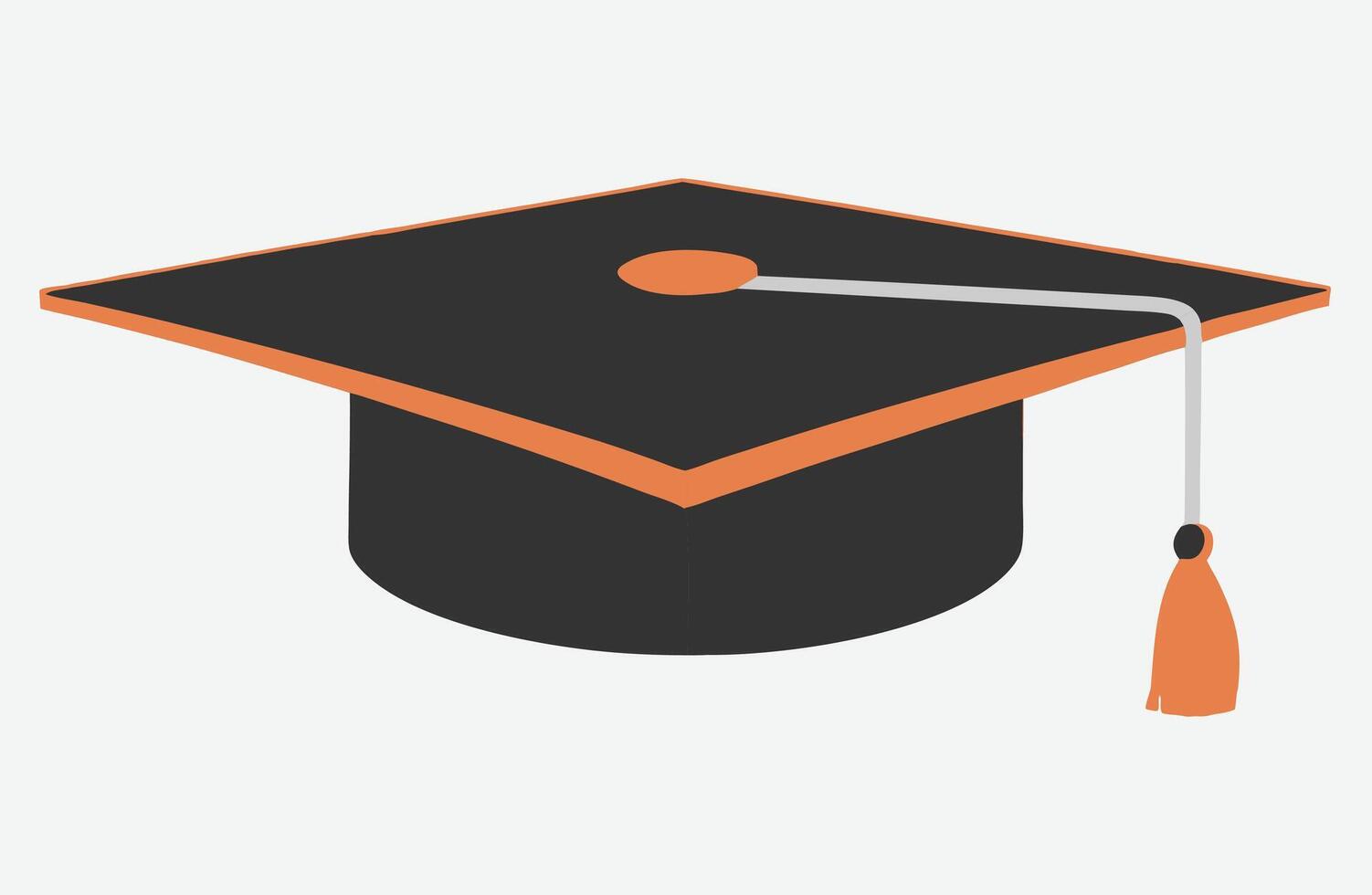 Elegant Silhouette of a Black Graduation Hat on White Background Illustration vector