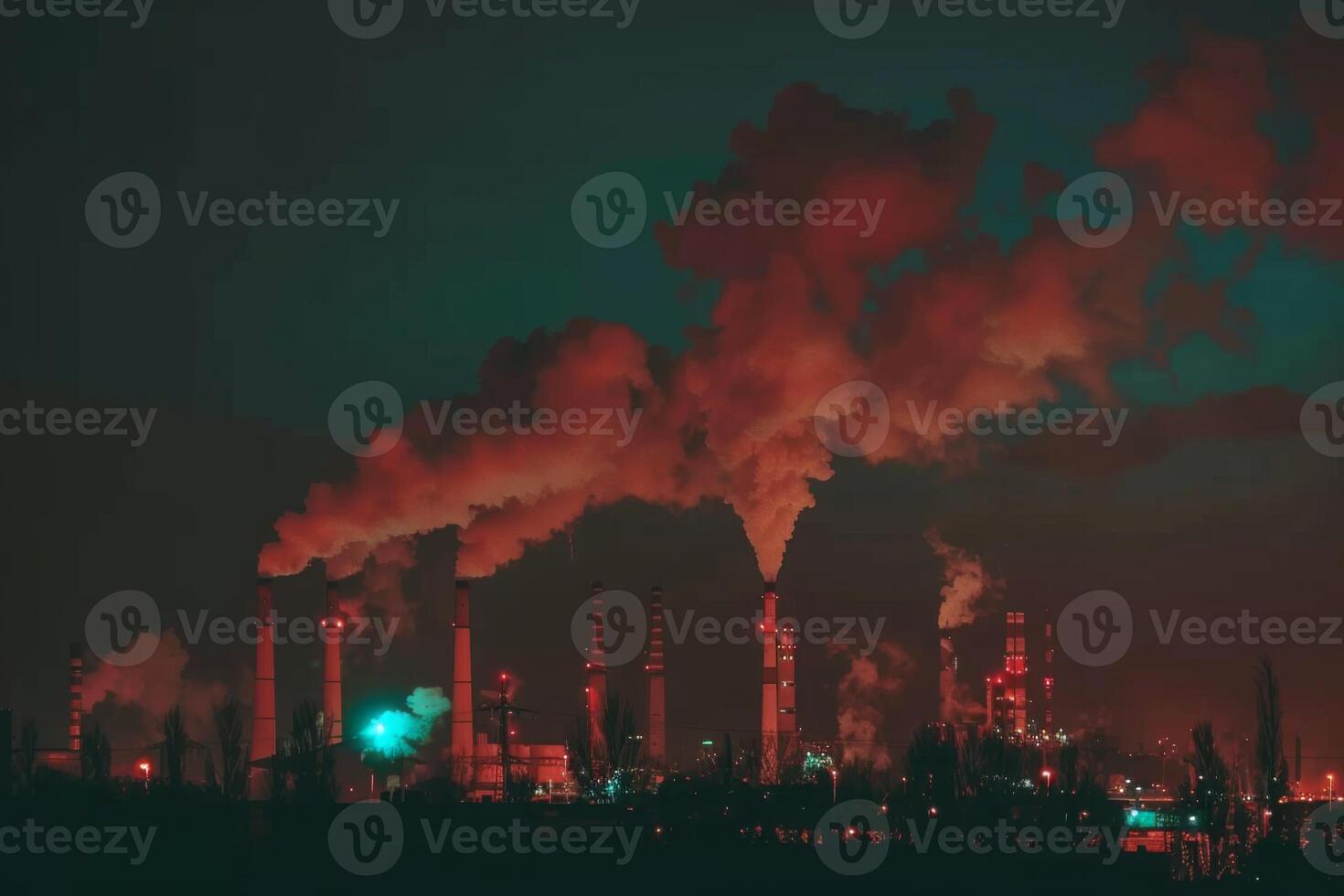 Factory fumes dangerous carbon emissions pollution environmental risk eco activism global warming co2 dark smog air contamination energy sector steam smoke industrial climate change photo