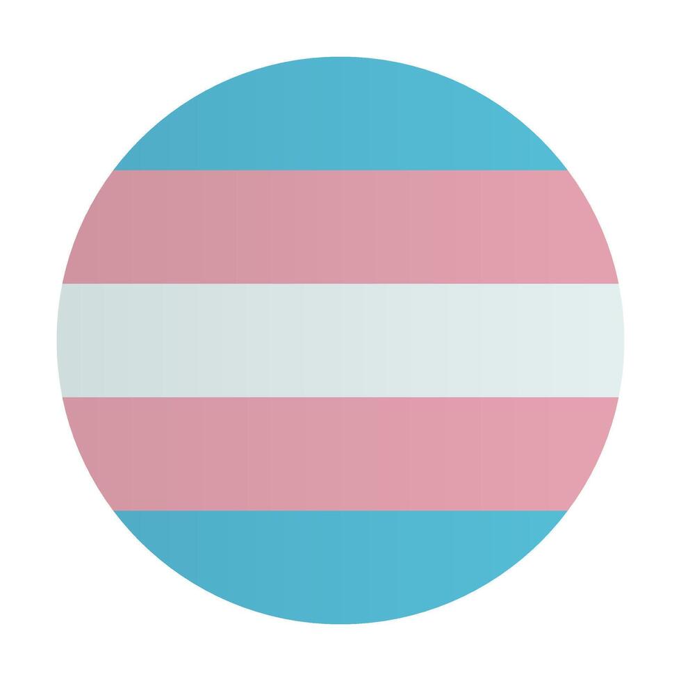 Transgender pride flag. Circle badge vector