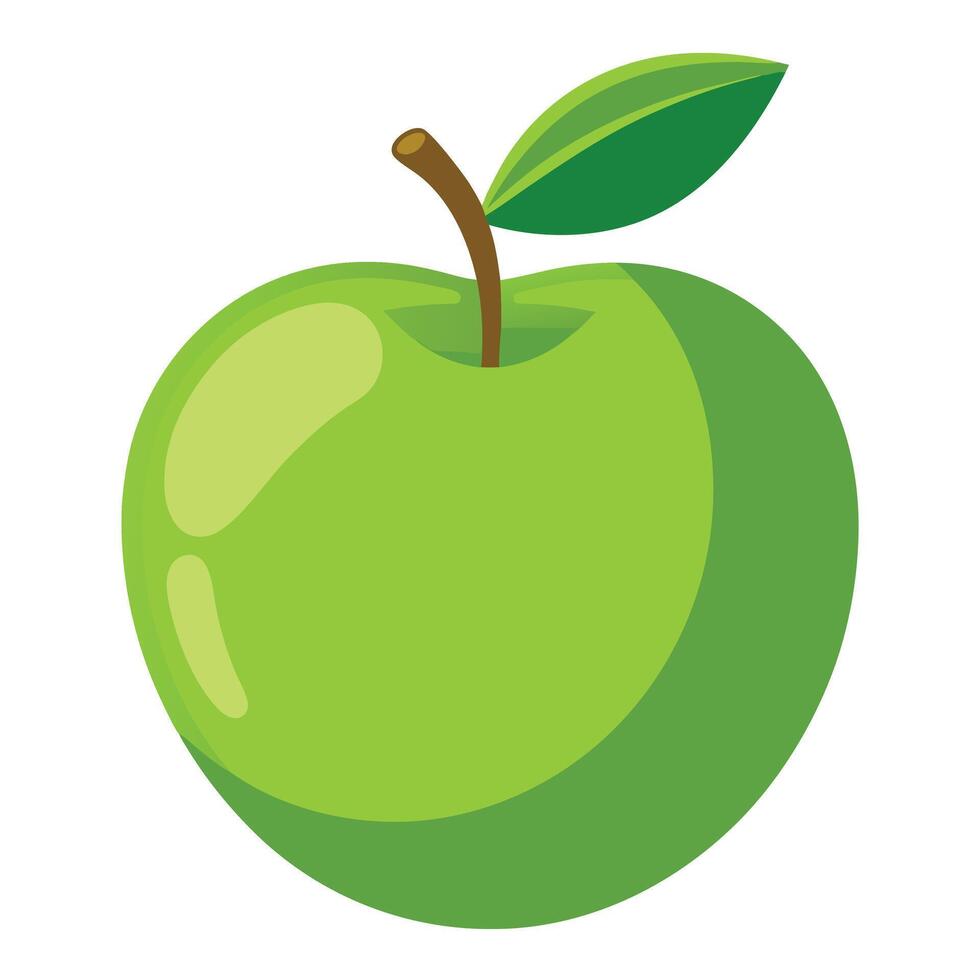 Fresh Green Apple with a Stalk vector
