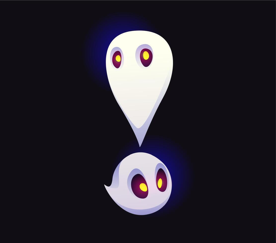 Halloween ghost font, exclamation mark, sign vector