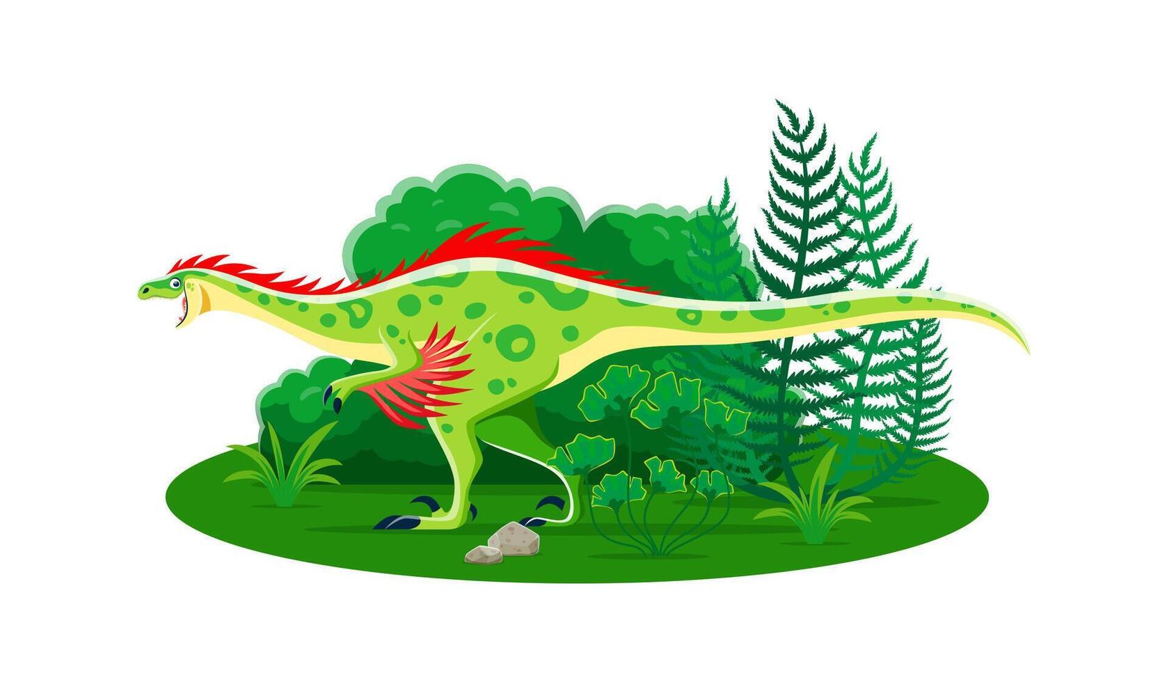 Raptor prehistoric dinosaur cartoon character vector
