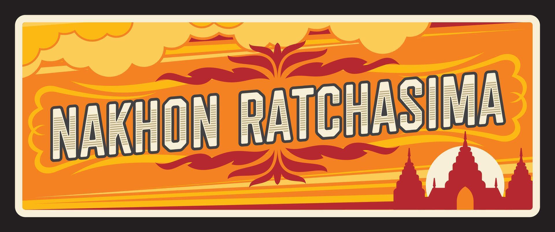 Nakhon Ratchasima province Thailand travel plate vector