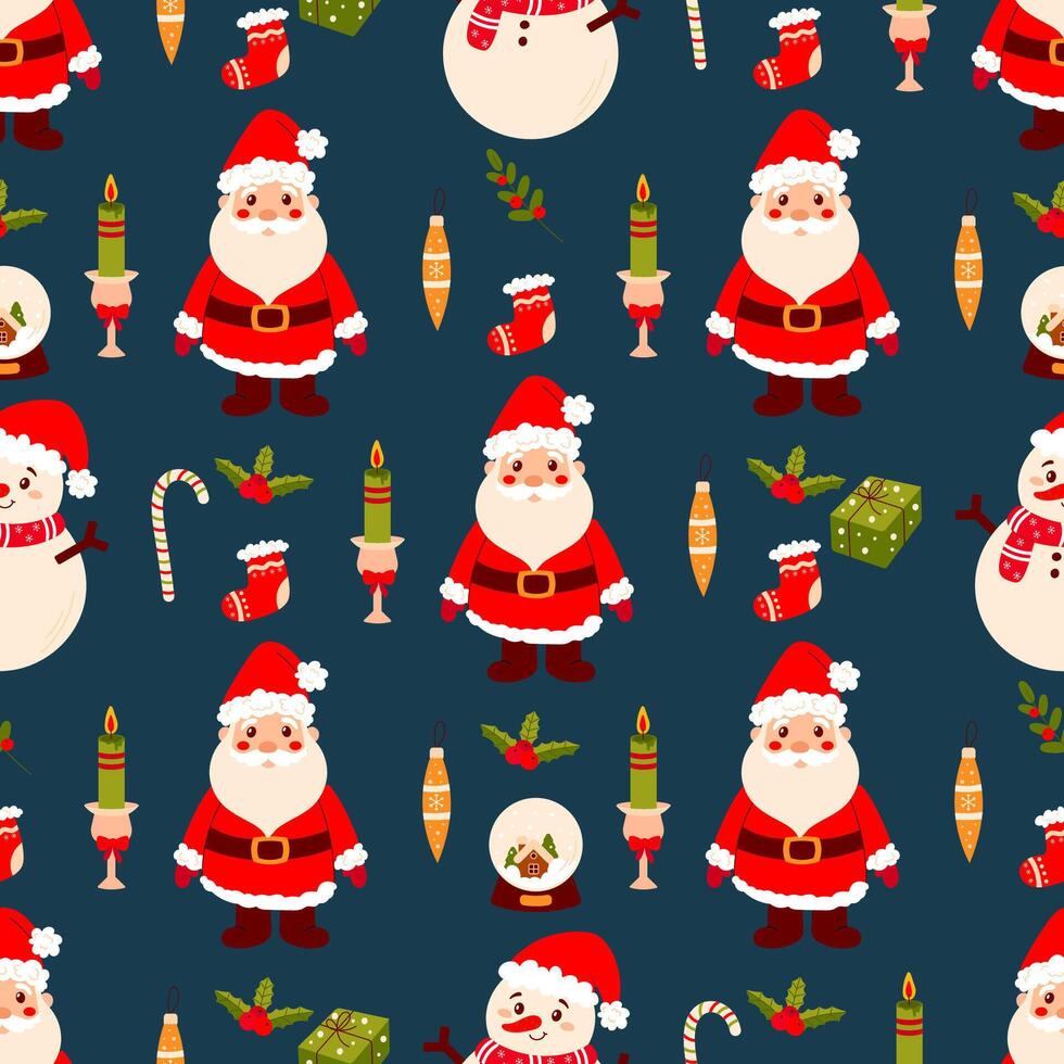 New Year, Christmas seamless pattern, background for wrapping paper or fabric. vector
