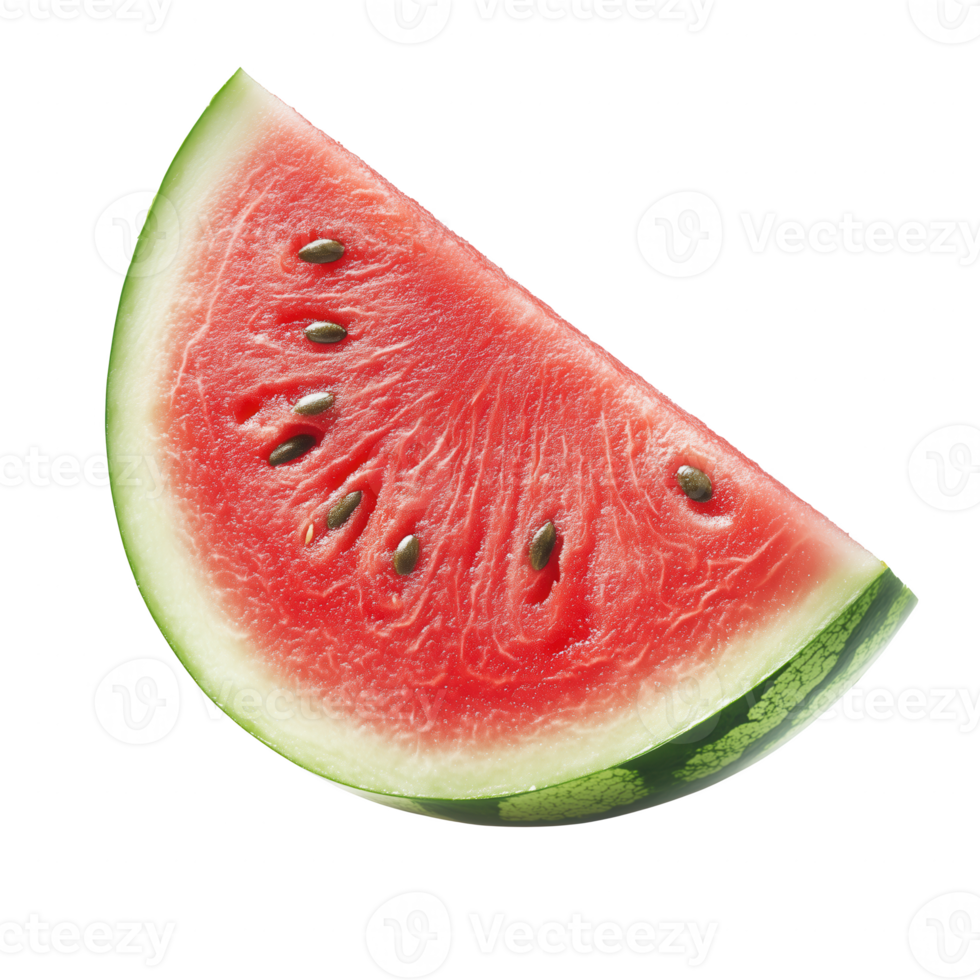 Fresh and juicy watermelon slice, perfect for summer. Vibrant colors and refreshing texture make it an ideal fruit choice. png