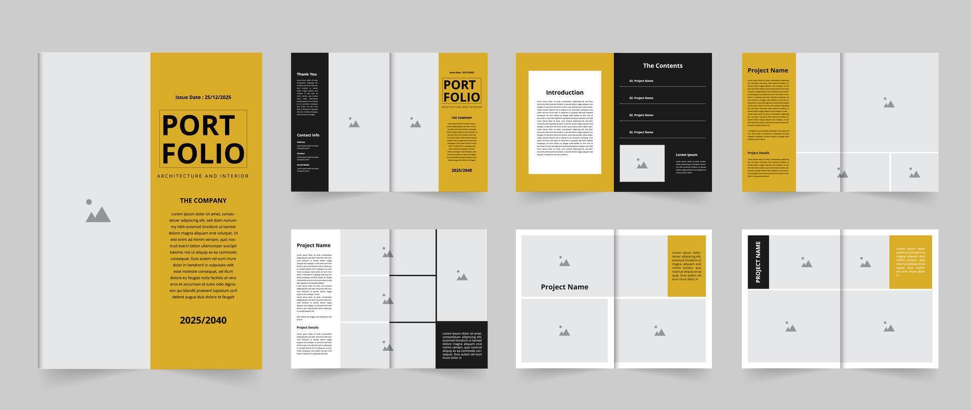 Professional Architecture portfolio template design or project portfolio real estate portfolio vector