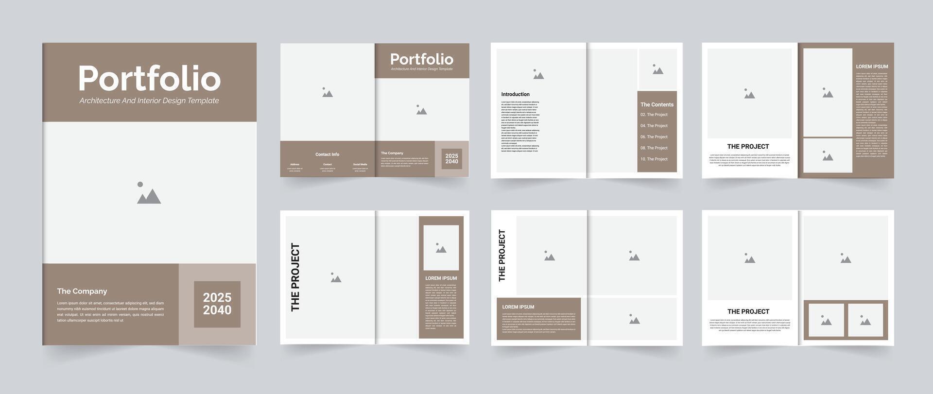Architecture portfolio brochure design or portfolio layout template design project portfolio or real estate portfolio vector