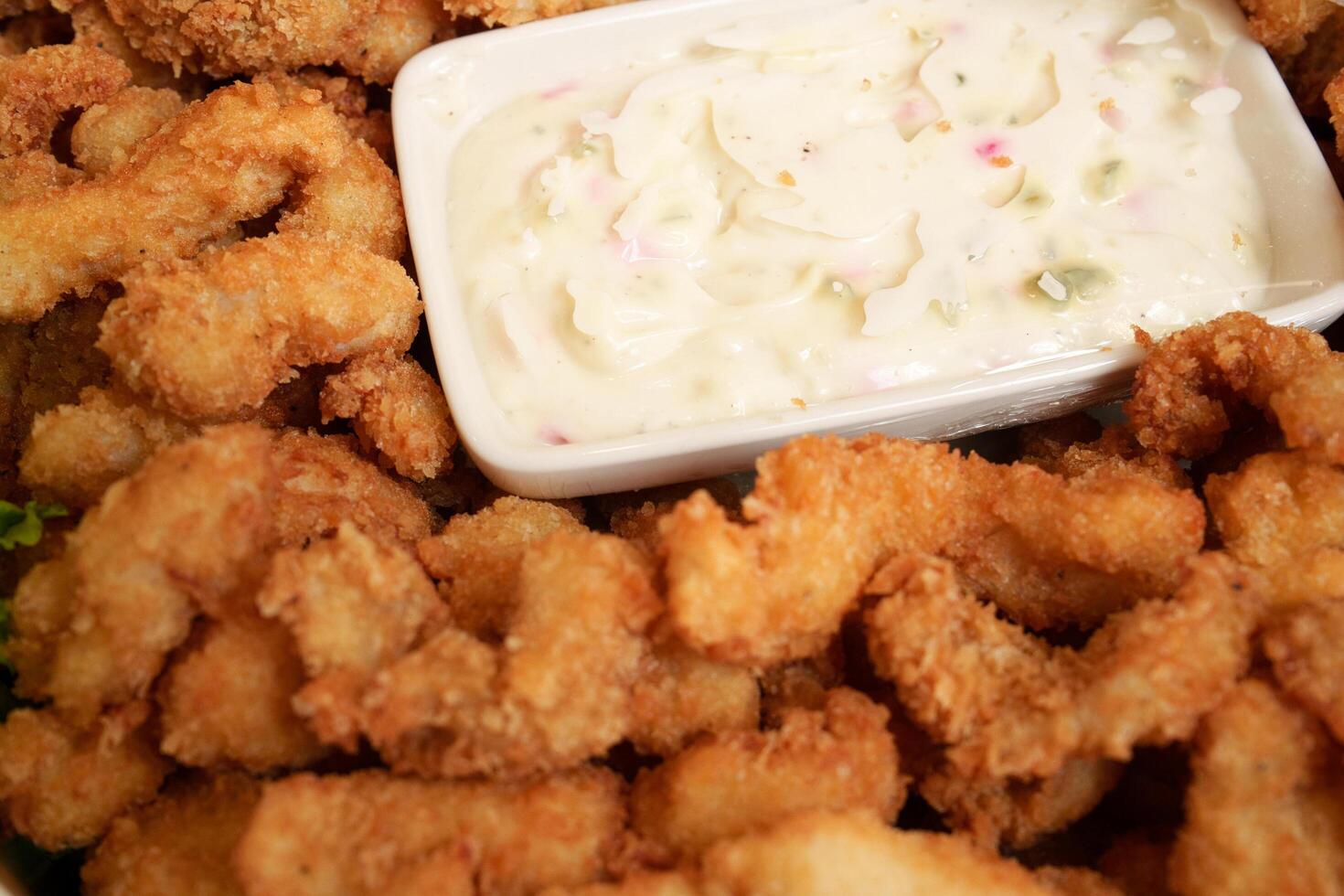 fish fillet with tartar sauce photo