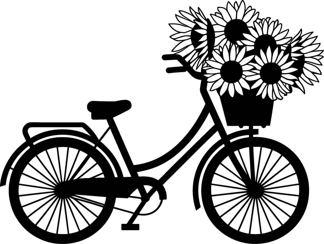 Bicycle with Sunflowers vector