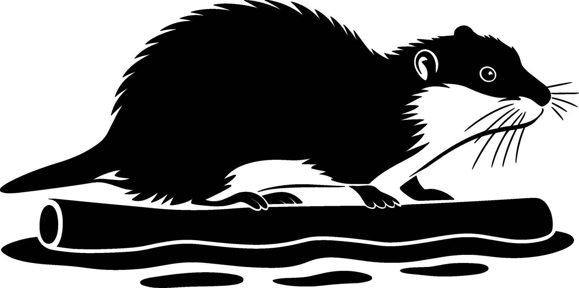 Muskrat on Log vector
