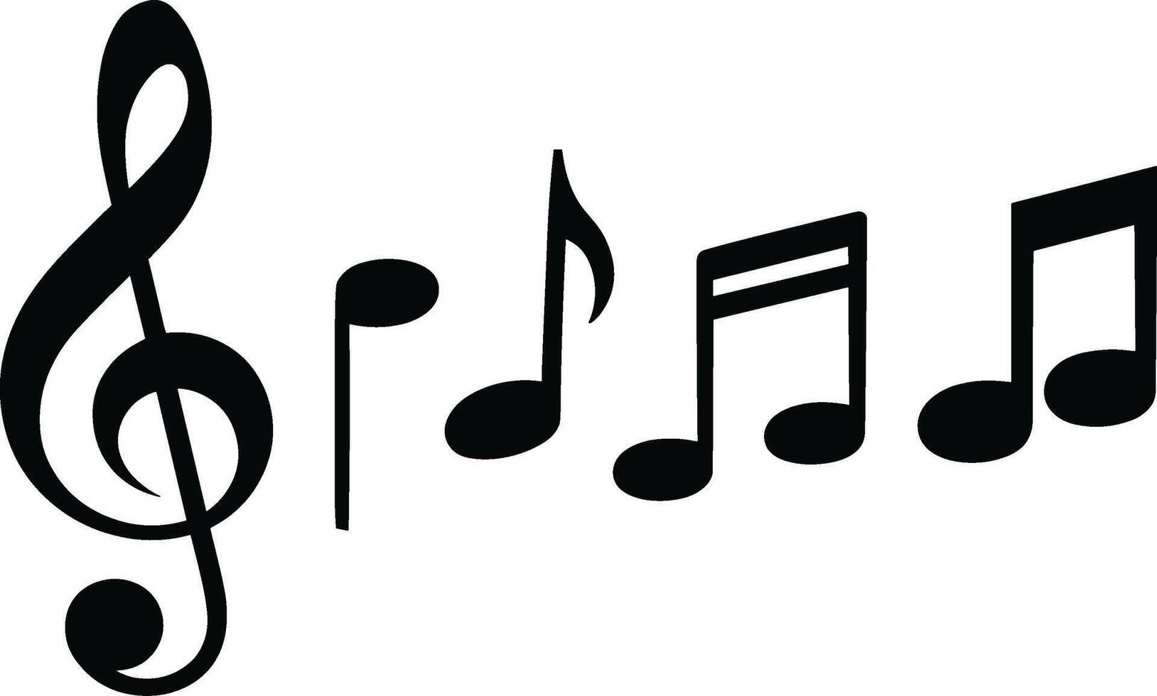 Treble Clef and Music Notes vector