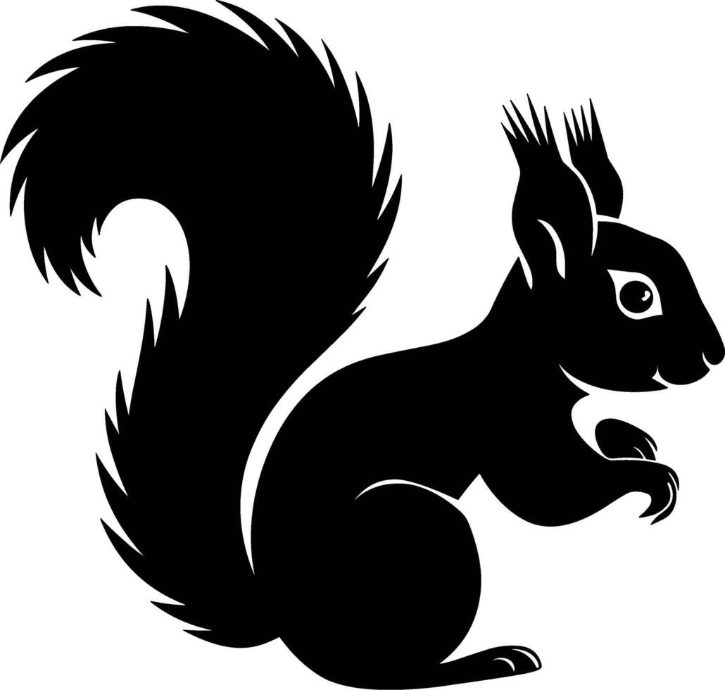 Squirrel Detailed Silhouette vector