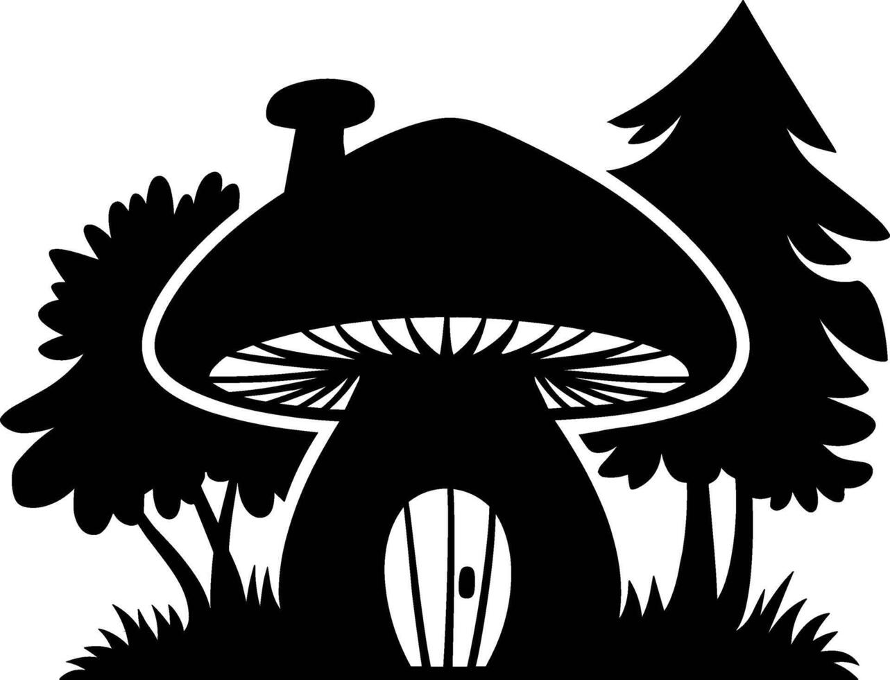 Mushroom House Cottage vector