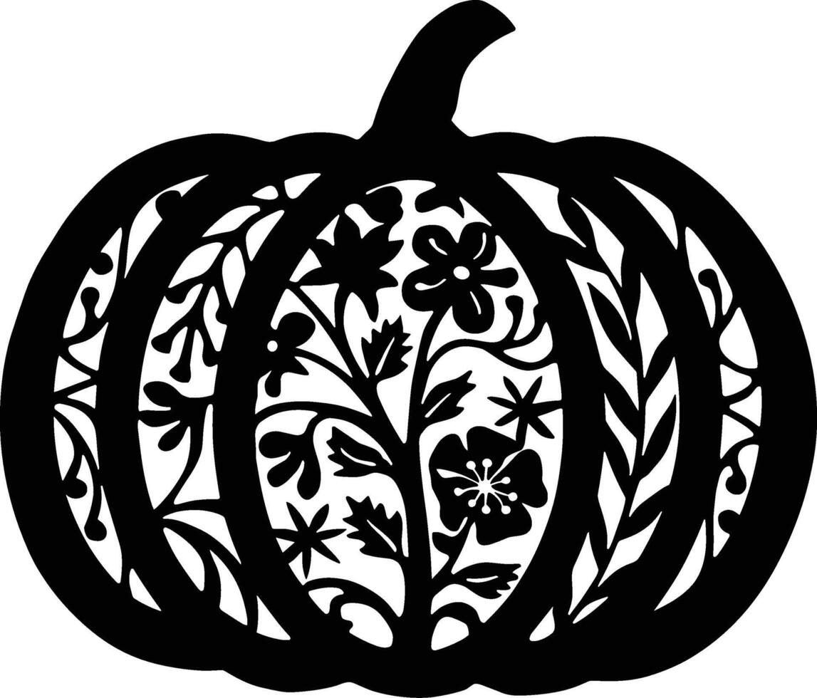 Pumpkin with Flower Cutouts vector