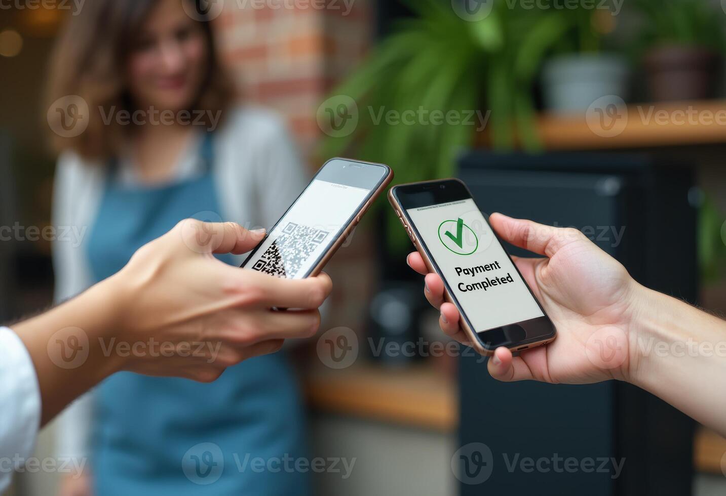 Payment successful confirmation on tablet screen, indicating the completion of an online transaction. photo