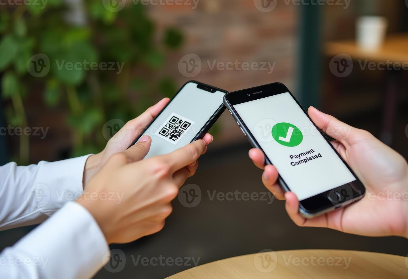 Payment successful confirmation on tablet screen, indicating the completion of an online transaction. photo