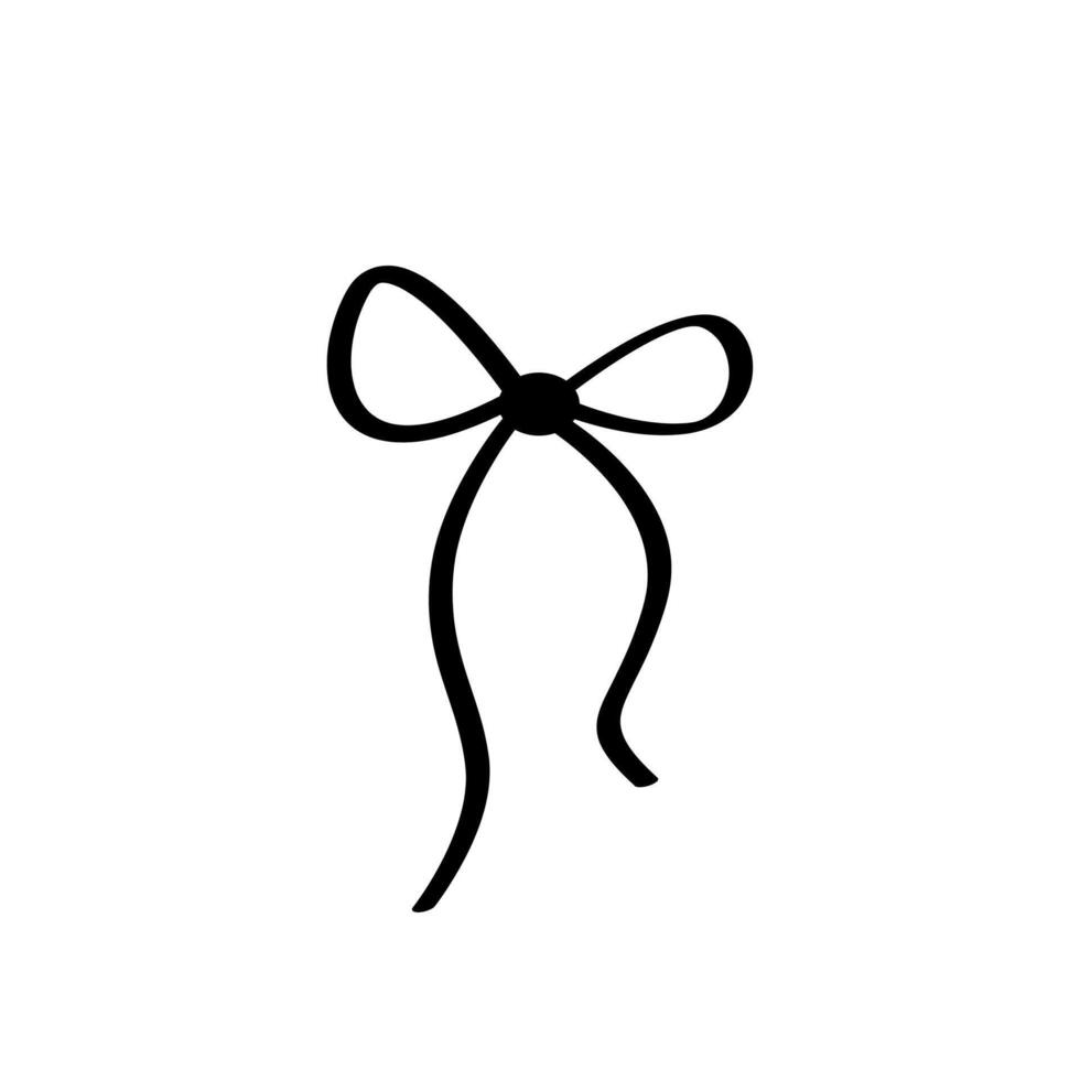 Black trendy tape bow. graphics vector