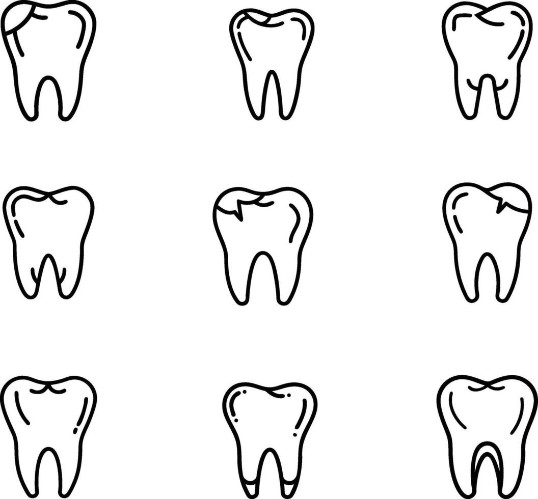 Dental Thin Line Icons - Editable Stroke - Icons Include Dentists, Dentistry, Patient, Person, Dental Treatment, Human Tooth, Molar, Oral Hygiene, Toothbrush, Toothpaste, Brushing Teeth, Periodontist. vector
