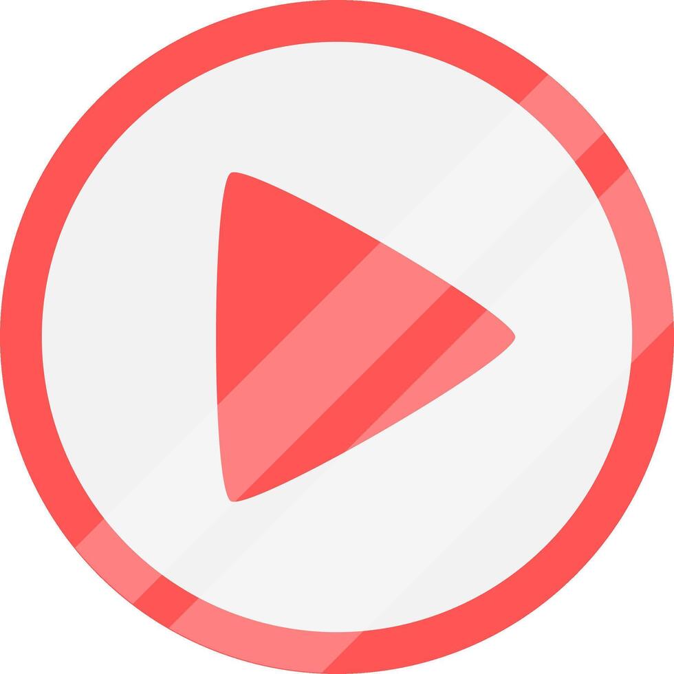 Red play icon. Metallic play icon. vector