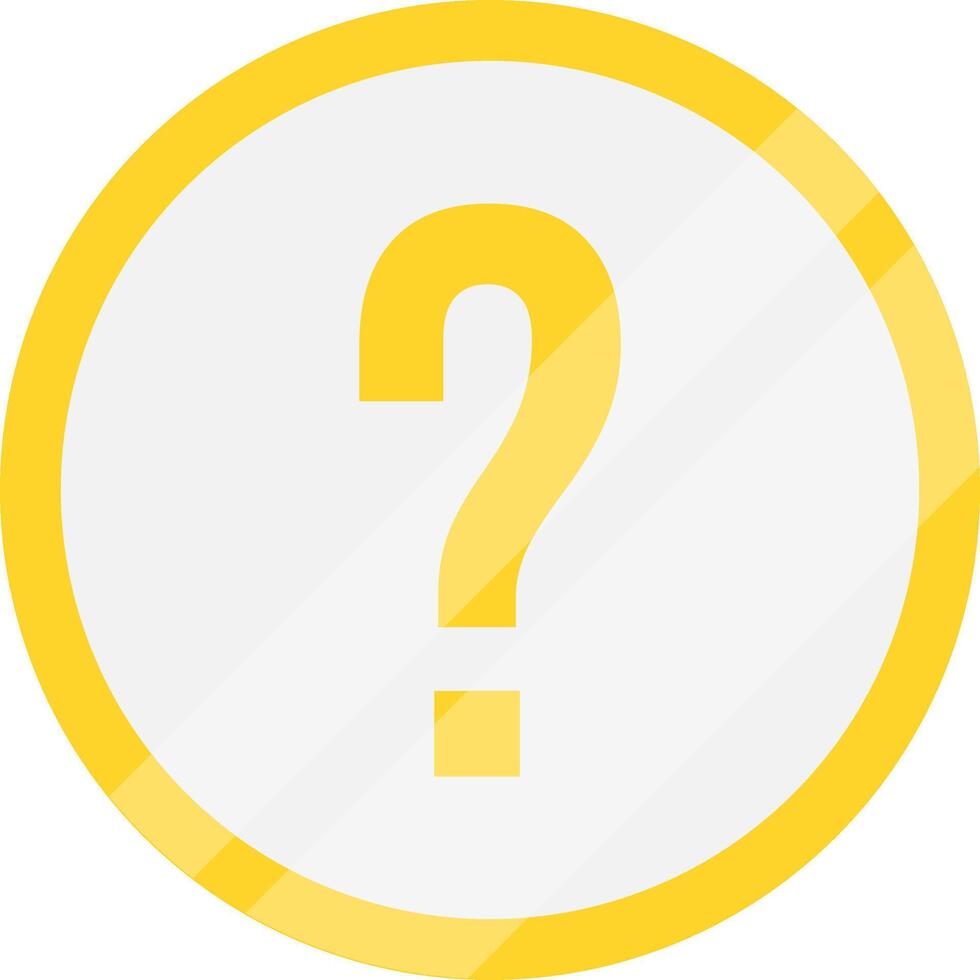 Yellow question mark icon. Metallic question mark icon. vector