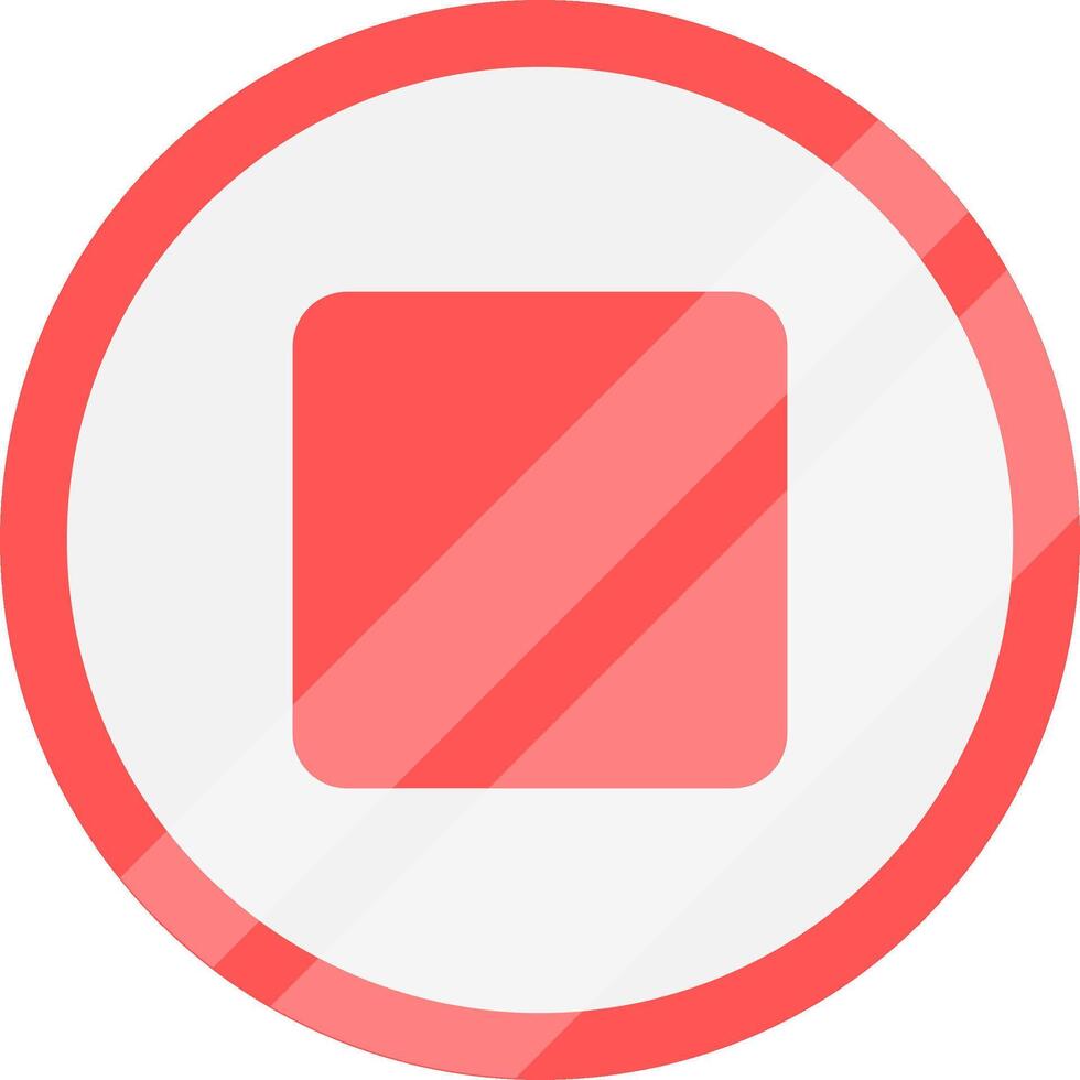 Red stop icon. Metallic stop icon. vector