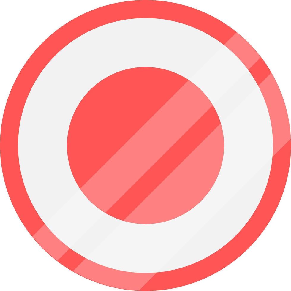 Red recording icon. Metallic recording icon. vector