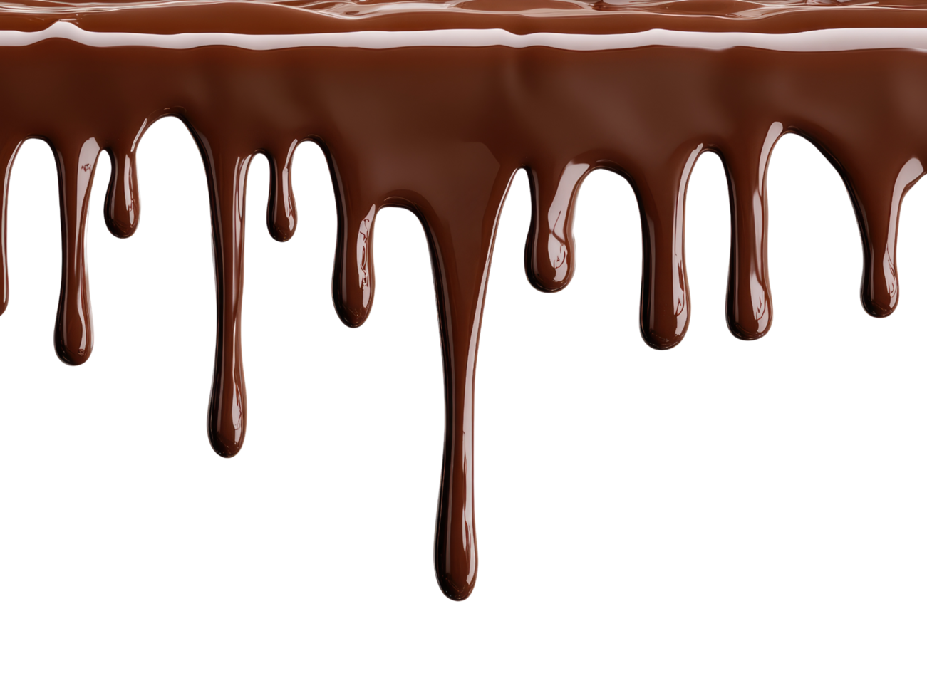 chocolate dripping on a transparent background. pouring chocolate dripping cutout png