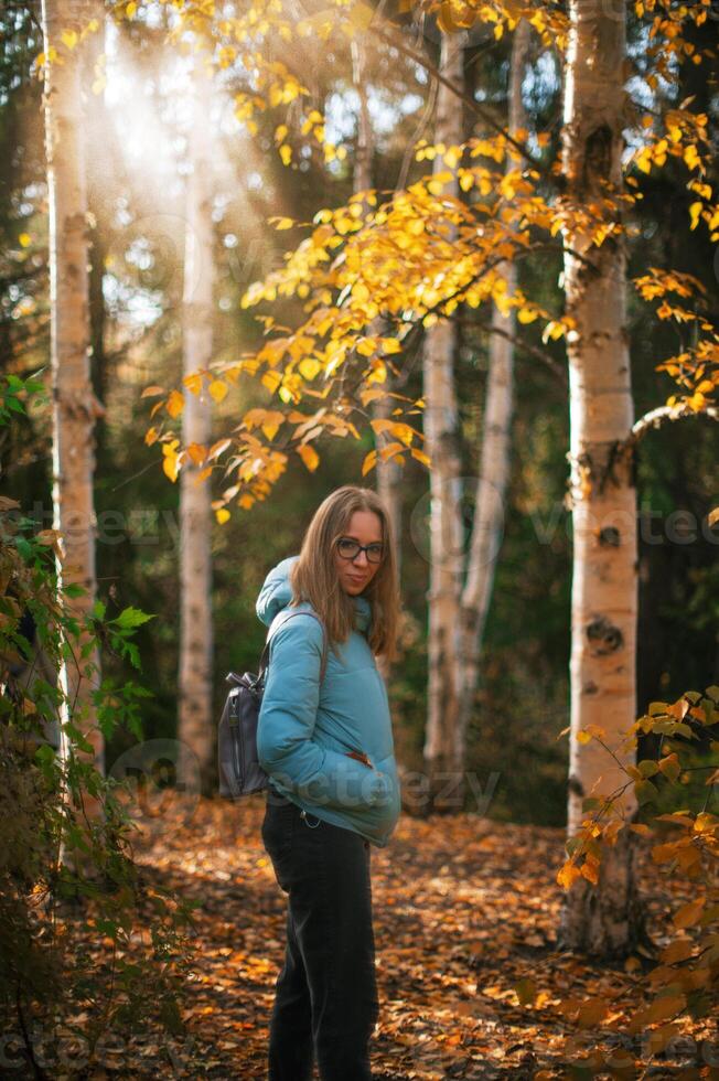 Beautiful autumn woman photo