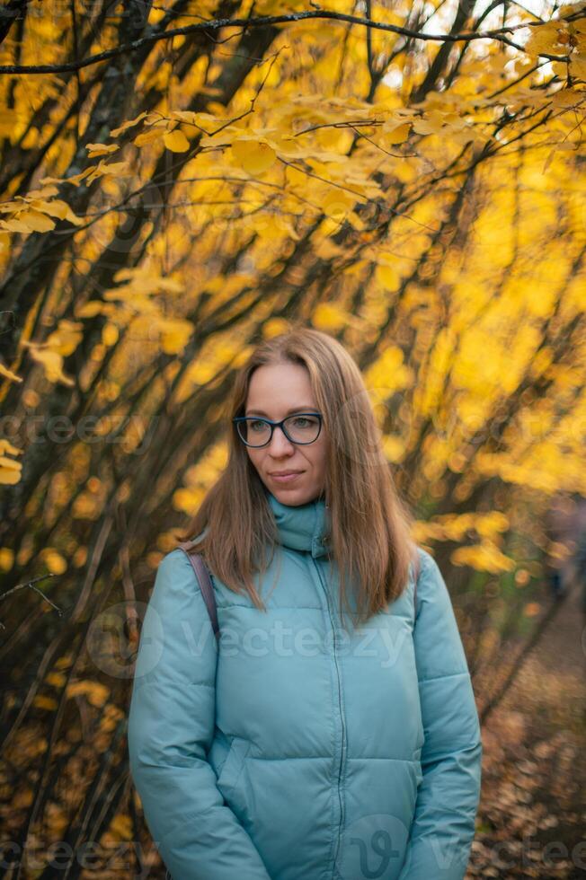 Beautiful autumn woman photo