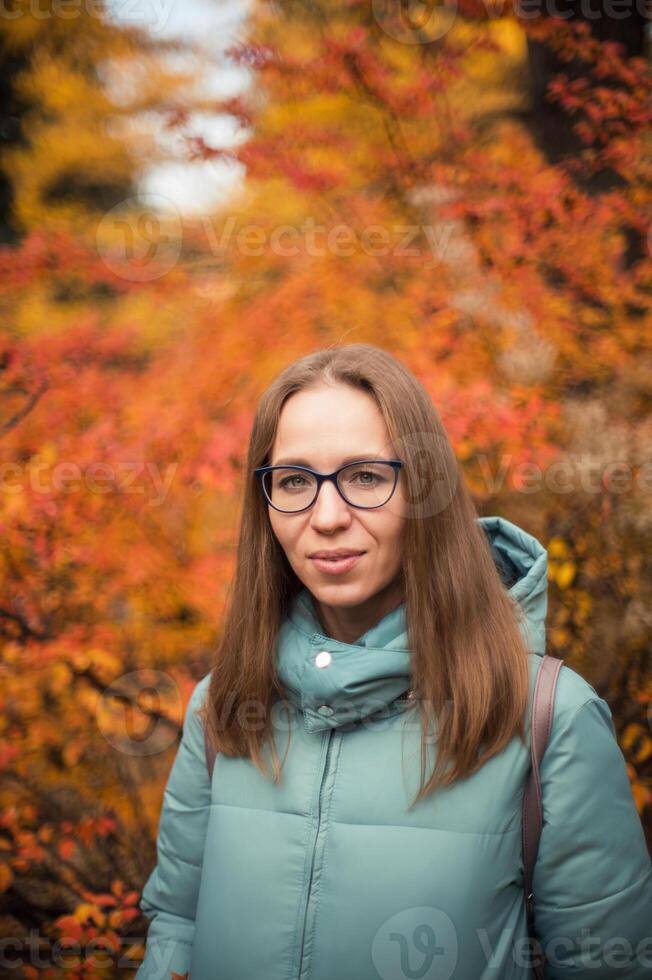 Beautiful autumn woman photo