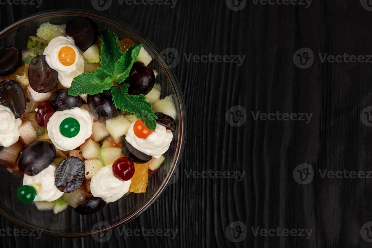 Healthy fresh fruit summer salad photo